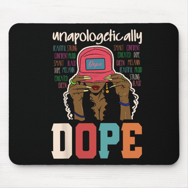 Tapis De Souris Drogue sans remords Noir Afro Noir Histoire Jun (Devant)