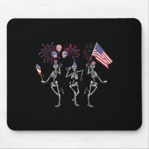 Tapis De Souris Drôle 4 juillet Danser Skeletons Juillet Quatrième
