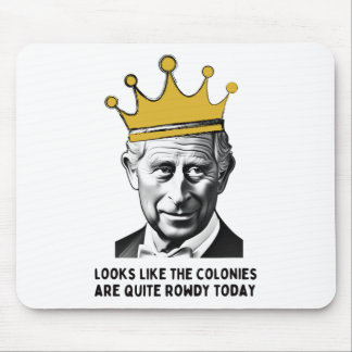 Tapis De Souris Drôle 4 juillet Fête de l'Indépendance Roi Charles