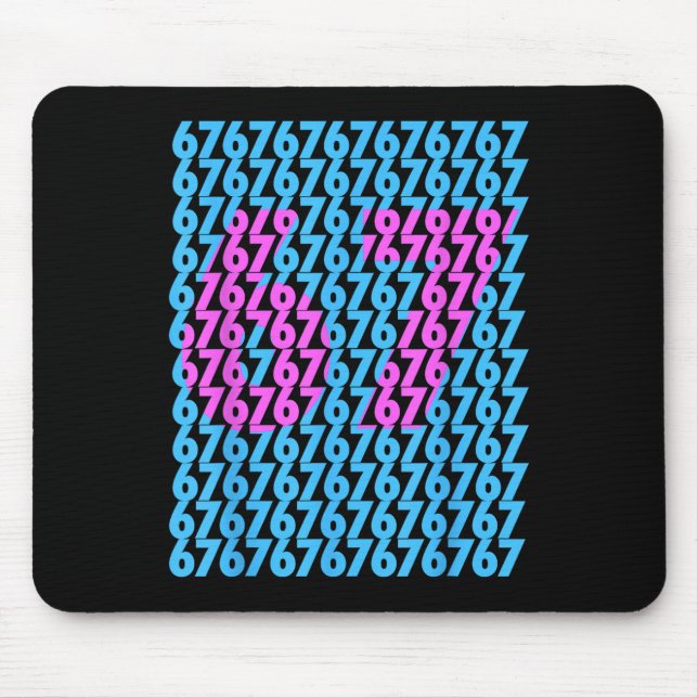 Tapis De Souris Drôle 67 Caché 6 7 Mème Collège 6 7 Drôle 6 (Devant)