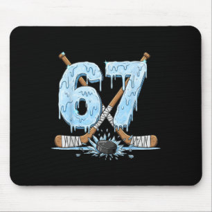 Tapis De Souris Drôle 67 Hockey sur glace Drip Numéro 67 Hockey su