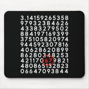 Tapis De Souris Drôle 67 jour 3.14 nombre six sept mème maths