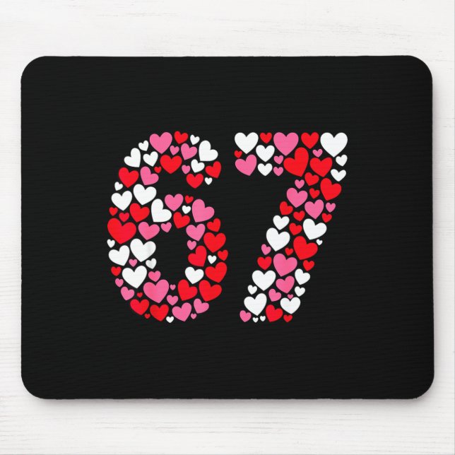 Tapis De Souris Drôle 67 Meme 6 7 Langage Gen Alpha pour la Saint- (Devant)