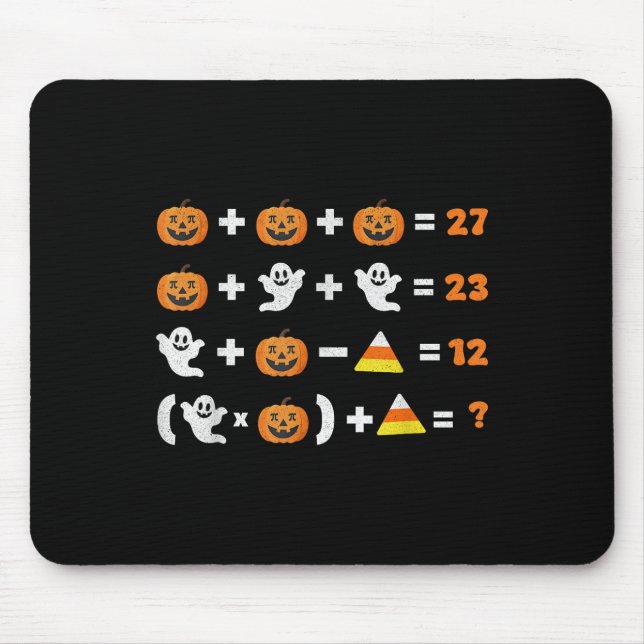 Tapis De Souris Drôle 67 Meme Citrouille Fantôme Prof de Maths Hal (Devant)
