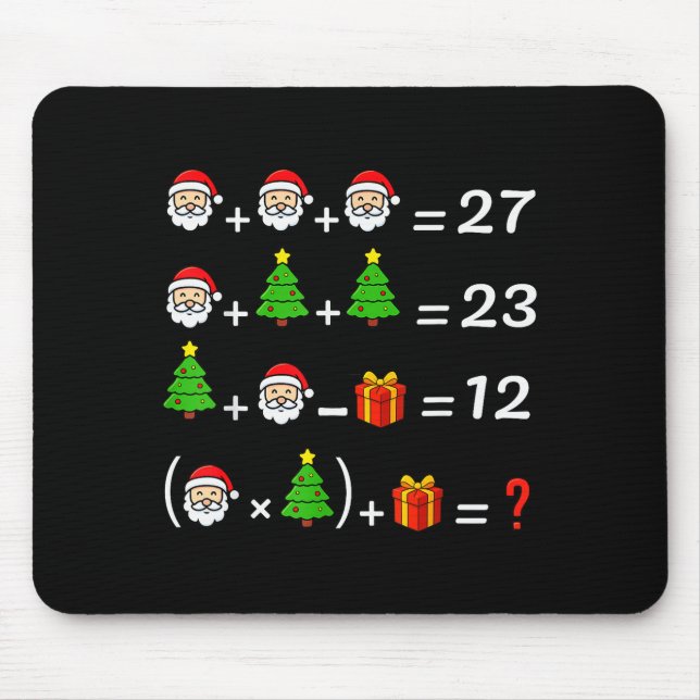 Tapis De Souris Drôle 67 Meme Noël Prof de Maths Santa Six Sept (Devant)