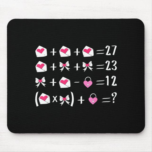 Tapis De Souris Drôle 67 Mème Saint-Valentin Prof de Maths Arc Six (Devant)