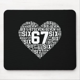 Tapis De Souris Drôle 67 Mème Six Sept Cœur Correspondant Couples