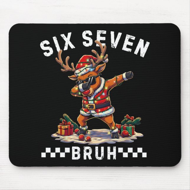 Tapis De Souris Drôle 67 Noël Six Sept Mème Reindeer Dabbing (Devant)
