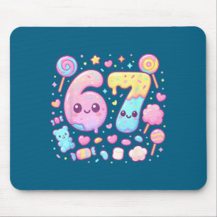 Tapis De Souris Drôle 67 Six Sept Bonbons 6 7 Mème Gen Alpha Kawai