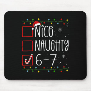 Tapis De Souris Drôle 67 Six Sept Mème Noël Naughty Nice Lis