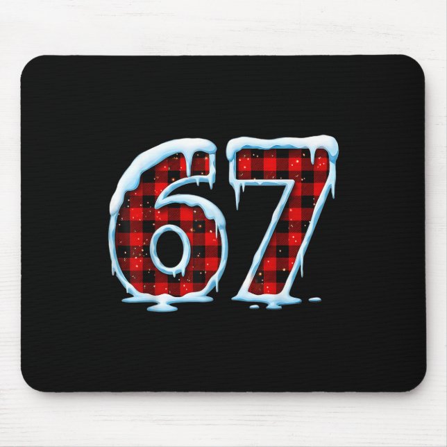 Tapis De Souris Drôle 67 Six Sept Mème Noël Pyjama  (Devant)