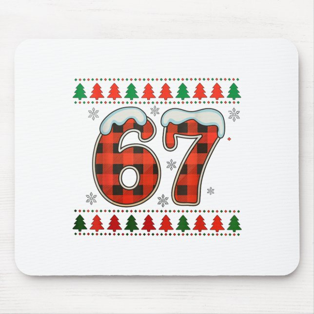Tapis De Souris Drôle 67 Six Sept Squad Meme Noël Ugly Sweat (Devant)