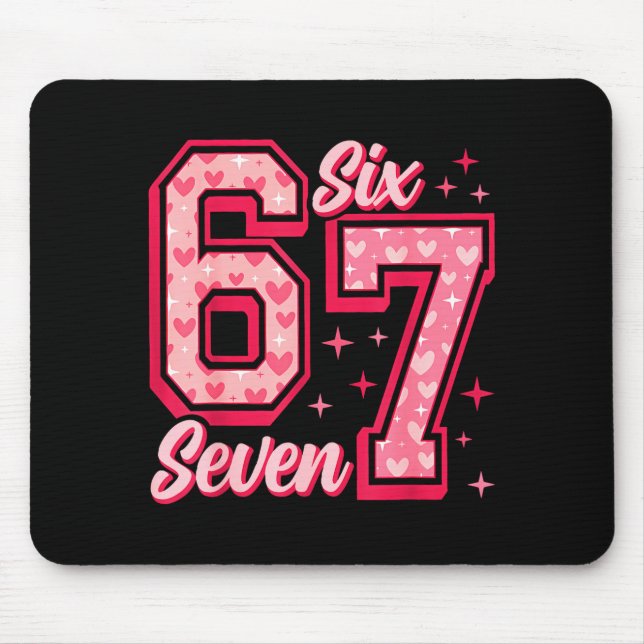 Tapis De Souris Drôle 6 7 Six Sept Mème Dire Saint-Valentin Couple (Devant)