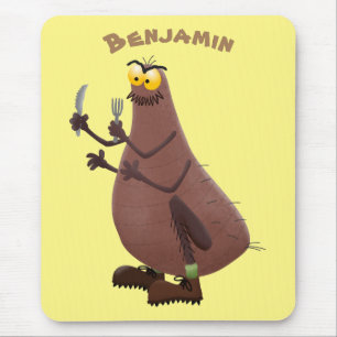 Tapis De Souris Drôle affamé pulette affamée dessin animé