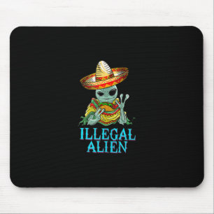 Tapis De Souris Drôle Alien illégal Cool mexicain mangeant du ta