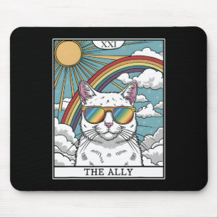 Tapis De Souris Drôle Ally Chat Lunettes de soleil Lgbtq Gay Lesbi