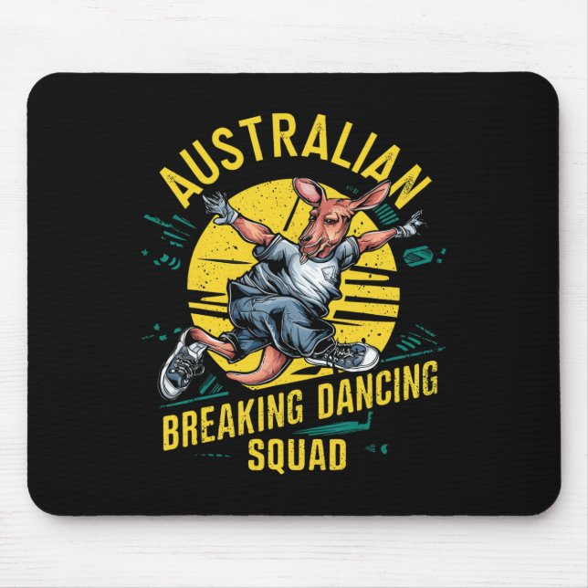 Tapis De Souris Drôle Australian Break Dancing Squad Kangaroo (Devant)