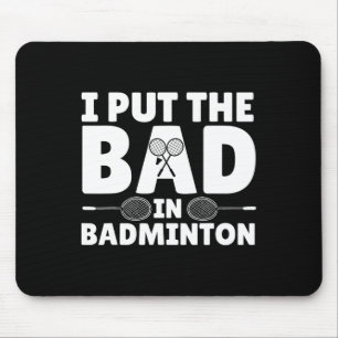 Tapis De Souris Drôle Badminton Art Pour Hommes Femmes Navette Spo