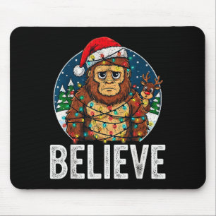 Tapis De Souris Drôle Bigfoot Croire Noël Sasquatch Père Noël Fo