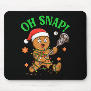 Tapis De Souris Drôle Biscuit de Noël Lacrosse Gingembre Oh Sna