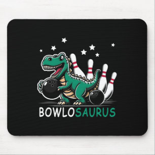 Tapis De Souris Drôle Bowler Bowlosaurus T-rex Dinosaure Jouer Bo