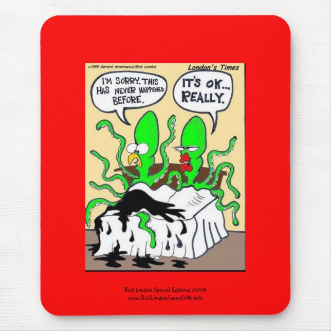 Tapis de Souris Drôle Calamars Éjaculation Prématu (Devant)