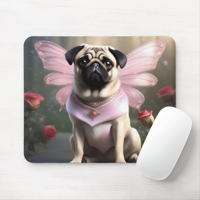 Tapis De Souris Drôle Carlin Fairy Princess, (Avec souris)