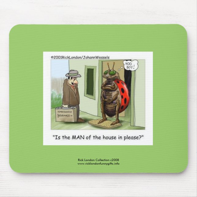 Tapis De Souris Drôle Cartographie De Ladybug Sur La Qualité Drôle (Devant)