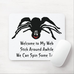 Tapis De Souris Drôle Cartoon Black Spider Halloween Black Widow