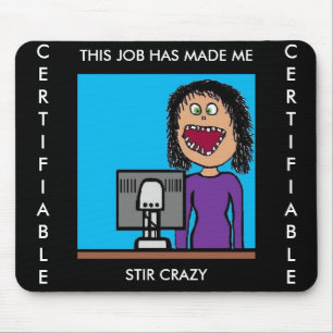 Tapis De Souris Drôle Cartoon Clerical Office Humour
