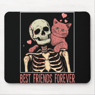 Tapis De Souris Drôle Chat Lady Tarot Card Skeleton Kitten Lover C