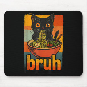 Tapis De Souris Drôle Chat Manger Japonais Ramen Noodles Hommes Fe