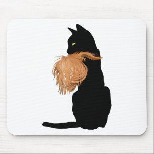 Tapis De Souris Drôle Chat Noir Lady Kamala Avec Les Cheveux Trump