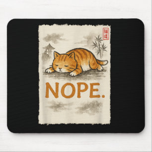 Tapis De Souris Drôle Chat Nope Lazy Orange Kitten Lady Love Sumi