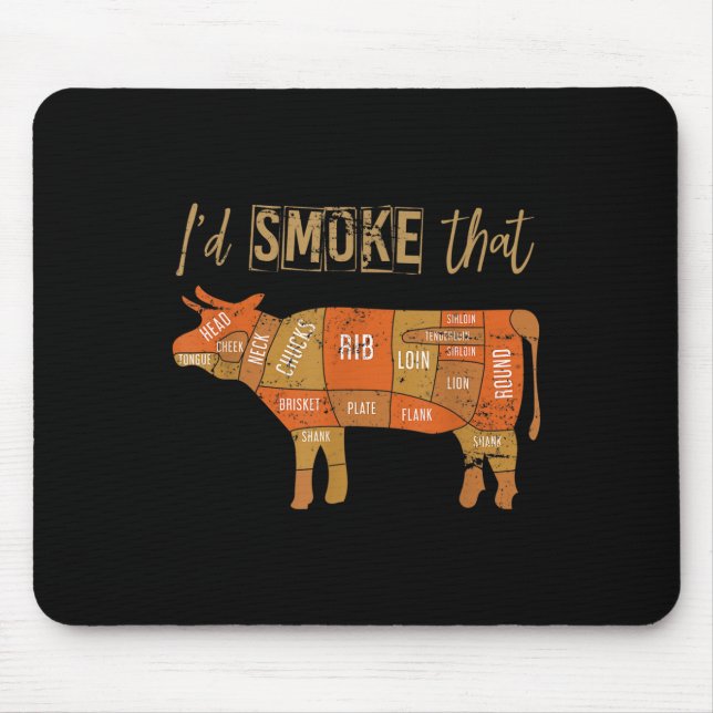 Tapis De Souris Drôle Chef Barbecue Fumé Viande Grill Master Cadea (Devant)