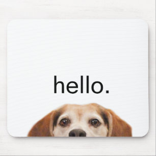 Tapis De Souris Drôle chien Beagle Hello Citation animal moderne
