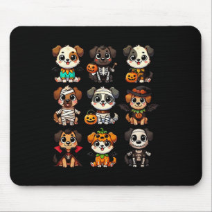 Tapis De Souris Drôle Chiens Halloween Ghost Citrouille Saison Éff