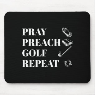 Tapis De Souris Drôle chrétien prier prêcher golf répéter pasteur