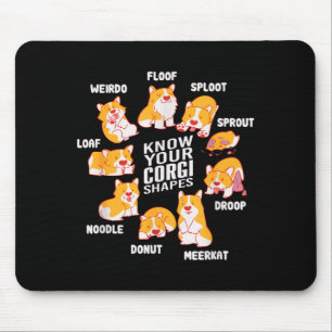 Tapis De Souris Drôle Connaissez les formes de Corgi Mignon amateu