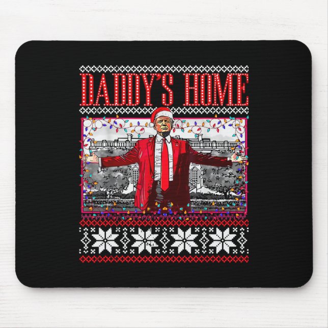 Tapis De Souris Drôle Daddy's Home Trump laide pull de Noël Xm (Devant)