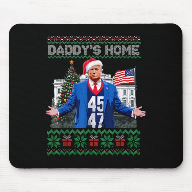 Tapis De Souris Drôle Daddy's Home Trump laide pull de Noël Xm (Devant)