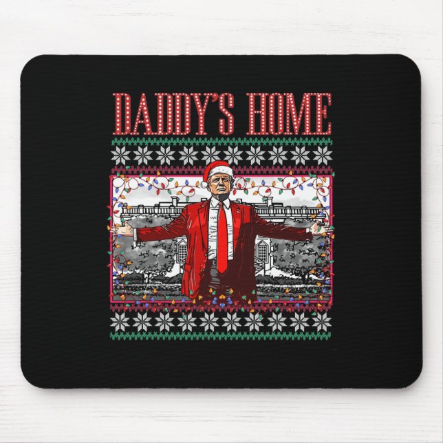Tapis De Souris Drôle Daddy's Home Trump laide pull de Noël Xm (Devant)