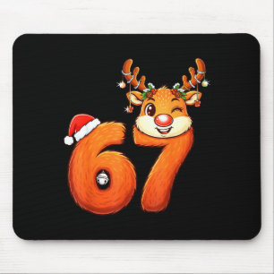 Tapis De Souris Drôle de 67 Renne Noël Six Sept Mème 6 7 Tee