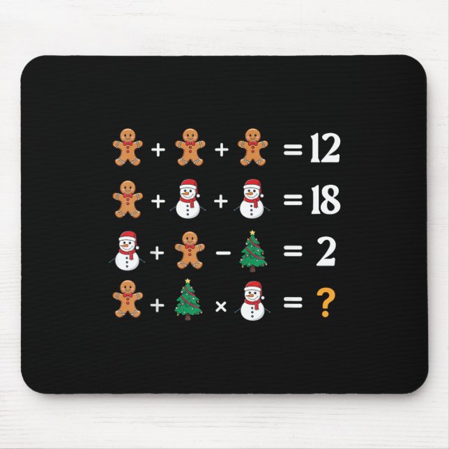 Tapis De Souris Drôle de 6 7 Meme Noël Ordre des opérations Math  (Devant)