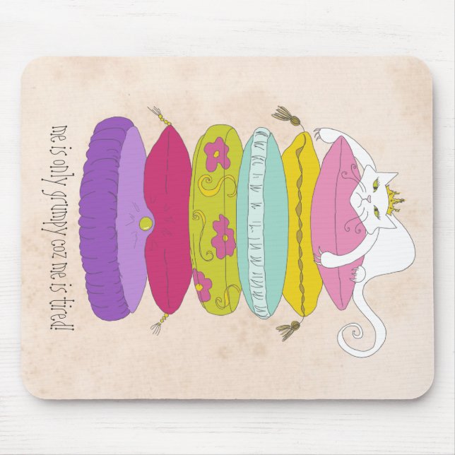 Tapis de souris drôle de bande dessinée de chat (Devant)