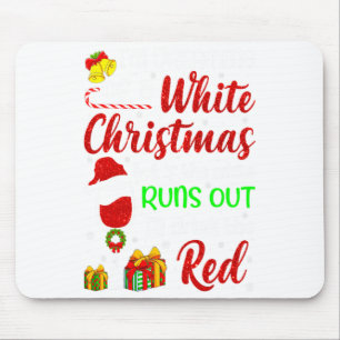 Tapis De Souris Drôle de buveur de vin Je rêve d'un Noël blanc 