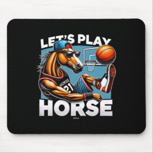 Tapis De Souris Drôle de cheval de squelette qui rue Ll - Jouons a