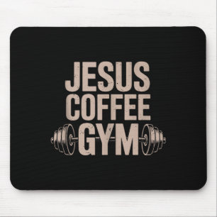 Tapis De Souris Drôle de Christian Workout Jésus Café Gymme Barre