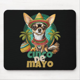Tapis De Souris Drôle de Cinco De Mayo Design de Chien Chihuahua M