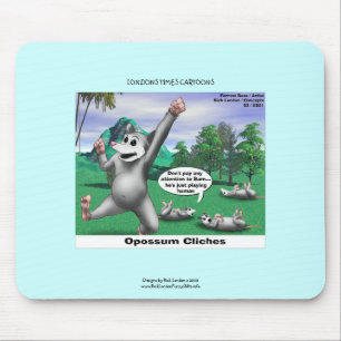 Tapis de souris drôle de dessin animé de possums j